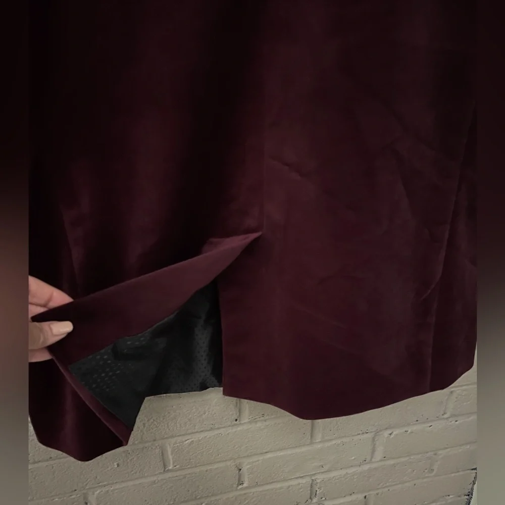 I.N.C. Burgundy Merlot velour blazer L